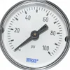 Pressure Gauge: 1-1/2" Dial, 1/8" Thread, NPT, Center Back Mount