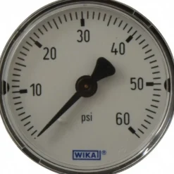 Pressure Gauge: 2" Dial, 1/4" Thread, NPT, Center Back Mount