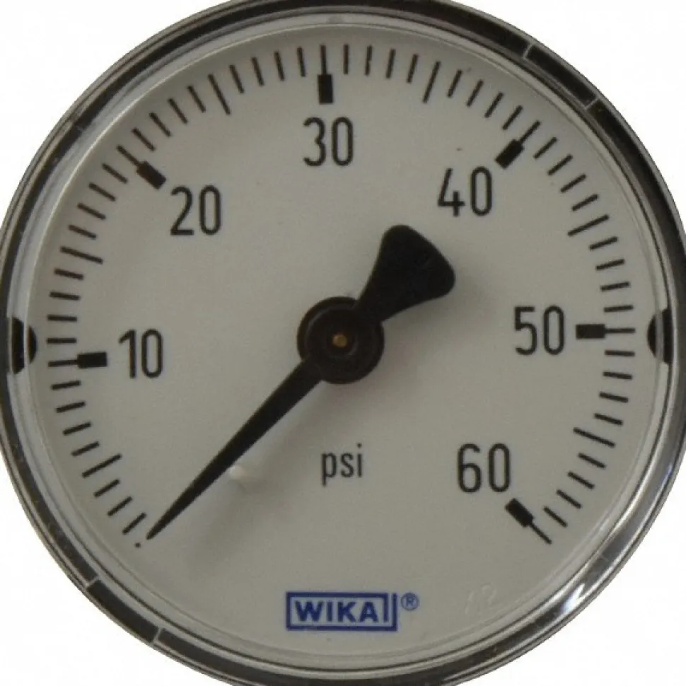 Pressure Gauge: 2" Dial, 1/4" Thread, NPT, Center Back Mount