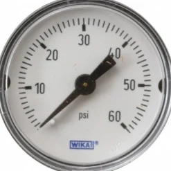 Pressure Gauge: 1-1/2" Dial, 0 to 60 psi, 1/8" Thread, NPT, Center Back Mount
