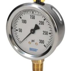 Pressure Gauge: 2-1/2" Dial, 0 to 300 psi, 1/4" Thread, NPT, Lower Mount