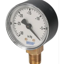 Pressure Gauge: 2" Dial, 0 to 30 psi, 1/4" Thread, NPT, Lower Mount