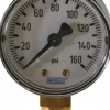 Pressure Gauge: 2" Dial, 0 to 160 psi, 1/4" Thread, NPT, Lower Mount
