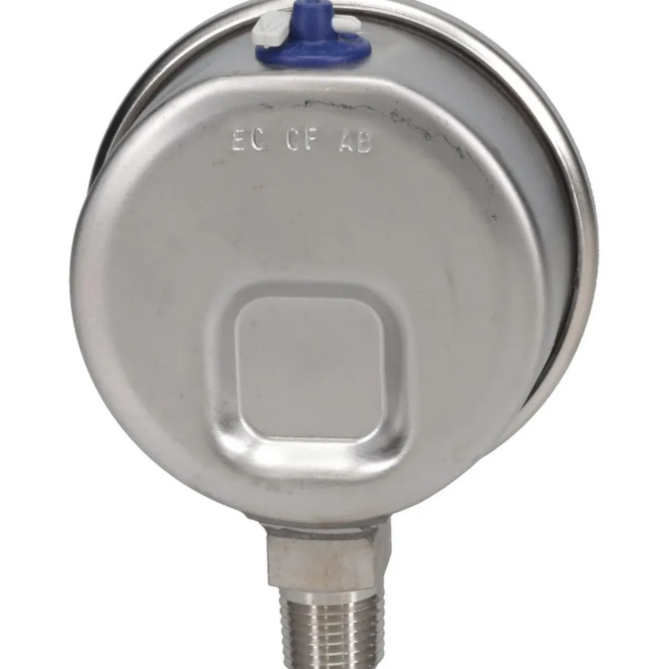Pressure Gauge: 2-1/2" Dial, 0 to 100 psi, 1/4" Thread, NPT, Lower Mount