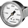 Pressure Gauge: 2" Dial, 0 to 100 psi, 1/4" Thread, NPT, Center Back Mount