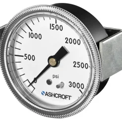 Pressure Gauge: 2" Dial, 0 to 100 psi, 1/4" Thread, NPT, Center Back Mount