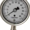 Pressure Gauge: 2-1/2" Dial, 0 to 60 psi, 1/4" Thread, NPT, Lower Mount