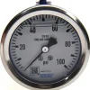 Pressure Gauge: 2-1/2" Dial, 0 to 100 psi, 1/4" Thread, NPT, Center Back Mount