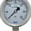 Pressure Gauge: 2-1/2" Dial, 0 to 60 psi, 1/4" Thread, NPT, Lower Mount