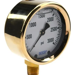 Pressure Gauge: 2-1/2" Dial, 0 to 3,000 psi, 1/4" Thread, NPT, Lower Mount