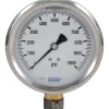 Pressure Gauge: 4" Dial, 0 to 10,000 psi, 1/4" Thread, NPT, Lower Mount