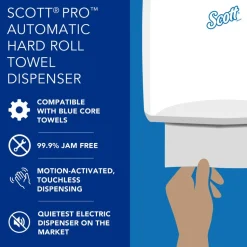 Pro Automatic Hard Roll Towel Dispenser, Black, for Blue Core Scott Pro Roll Towels, 12.66
