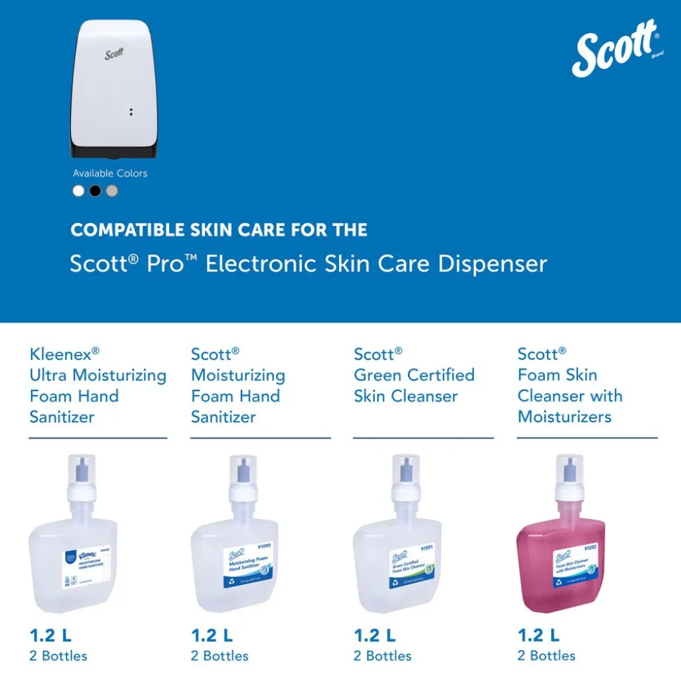Pro High Capacity Automatic Skin Care Dispenser, Touchless Dispensing, White, 1.2 L Capacity, 7.29" x 11.69" x 4.0"