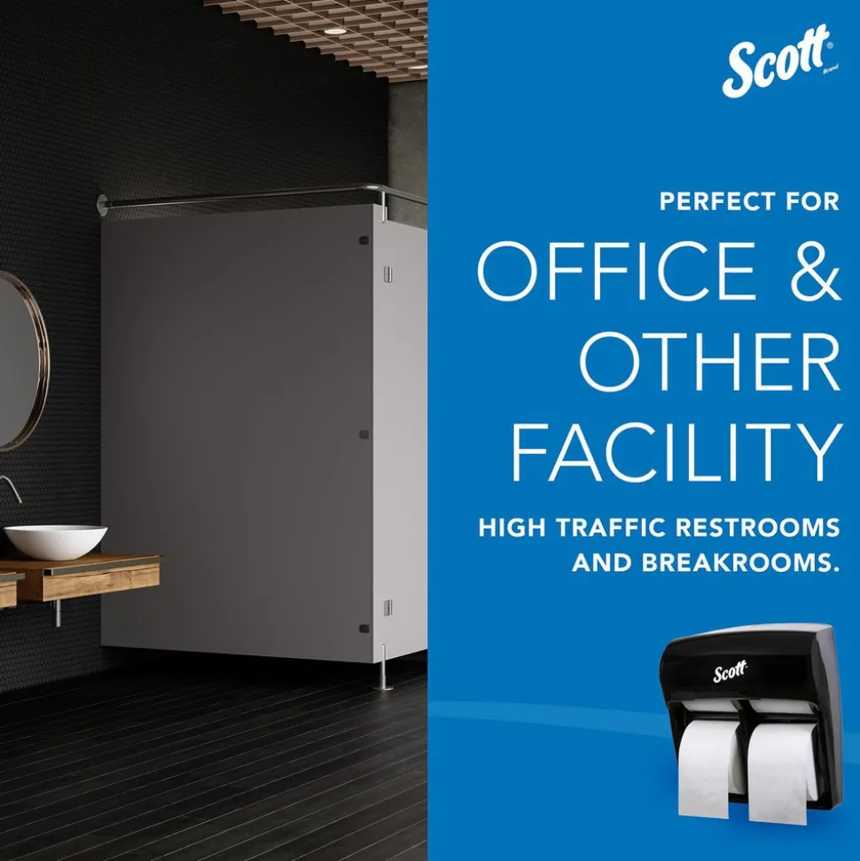 Pro High Capacity Coreless Standard Roll Toilet Paper Dispenser, 4 Roll Capacity, Black, 11.25" x 12.75" x 6.19"