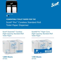 Pro High Capacity Coreless Standard Roll Toilet Paper Dispenser, 4 Roll Capacity, Black, 11.25