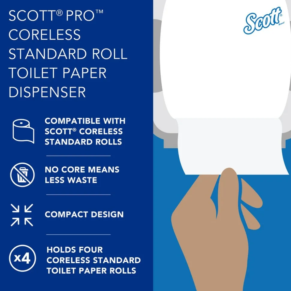 Pro High Capacity Coreless Standard Roll Toilet Paper Dispenser, 4 Roll Capacity, Black, 11.25" x 12.75" x 6.19"