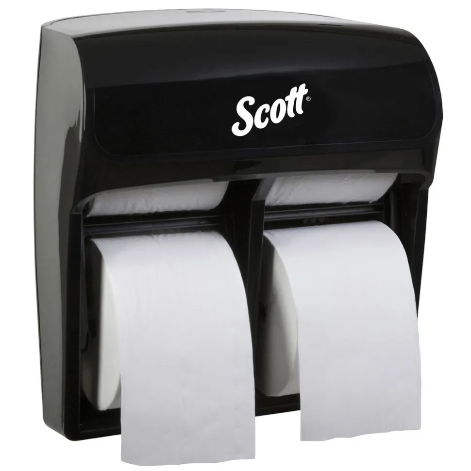 Pro High Capacity Coreless Standard Roll Toilet Paper Dispenser, 4 Roll Capacity, Black, 11.25" x 12.75" x 6.19"