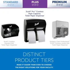 Pro High Capacity Coreless Standard Roll Toilet Paper Dispenser, 4 Roll Capacity, Black, 11.25