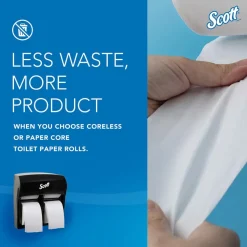 Pro High Capacity Coreless Standard Roll Toilet Paper Dispenser, 4 Roll Capacity, Black, 11.25