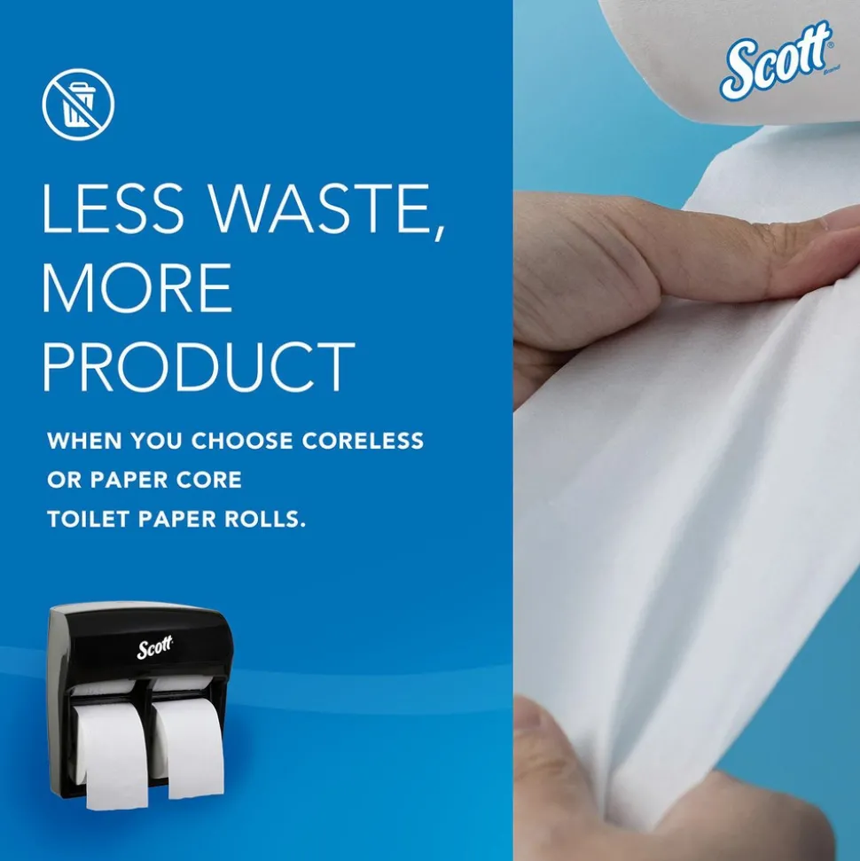 Pro High Capacity Coreless Standard Roll Toilet Paper Dispenser, 4 Roll Capacity, Black, 11.25" x 12.75" x 6.19"