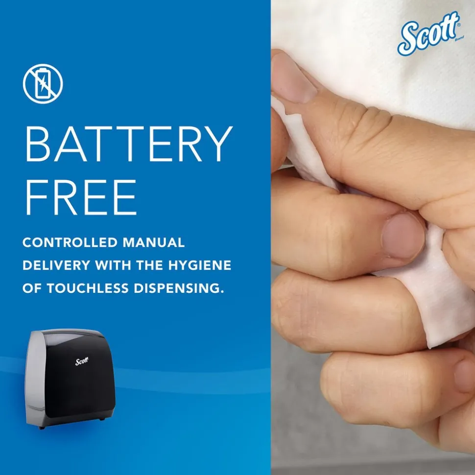 Pro Manual Hard Roll Towel Dispenser, Black, for Blue Core Scott Pro Roll Towels, 12.66" x 16.44" x 9.18"