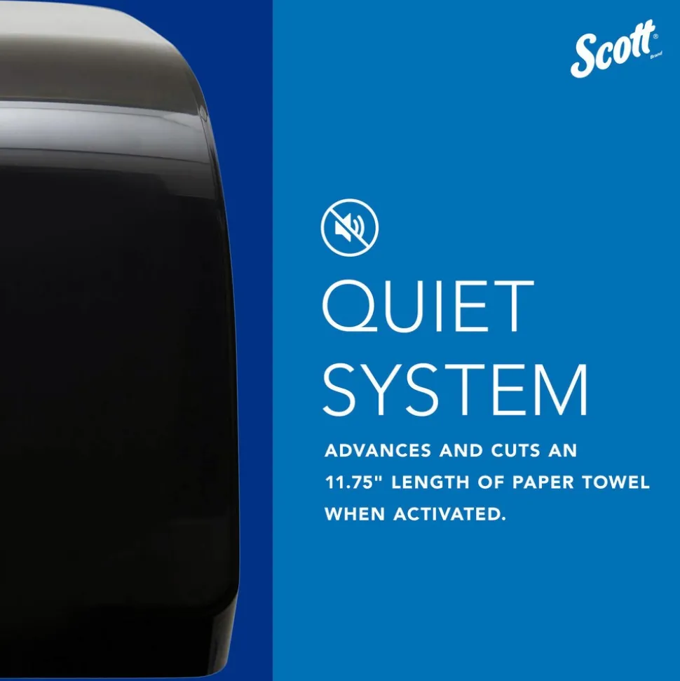 Pro Manual Hard Roll Towel Dispenser, Black, for Blue Core Scott Pro Roll Towels, 12.66" x 16.44" x 9.18"