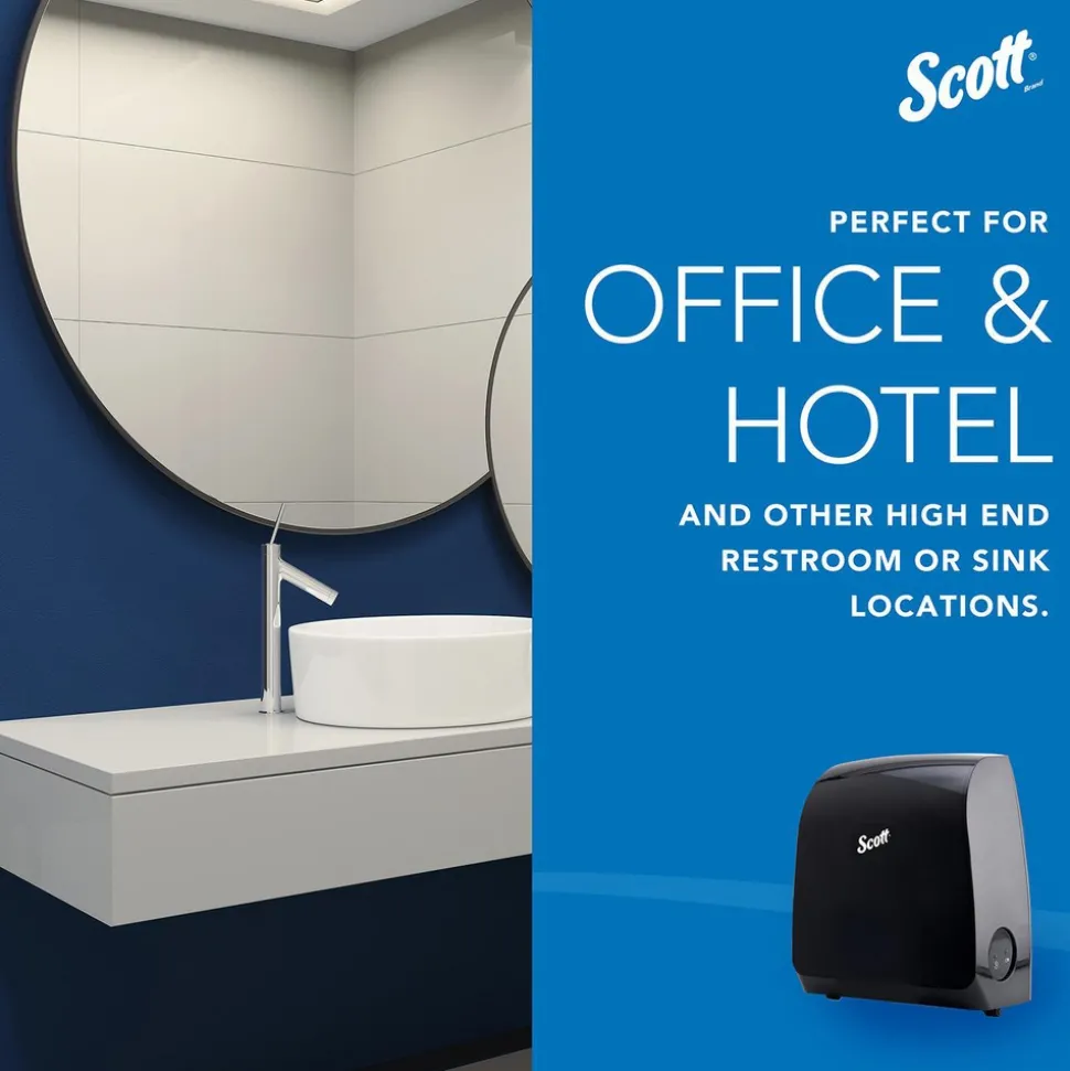 Pro Manual Hard Roll Towel Dispenser, Black, for Blue Core Scott Pro Roll Towels, 12.66" x 16.44" x 9.18"