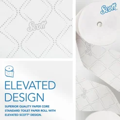 Pro Paper Core High-Capacity Standard Roll Toilet Paper with Elevated Design, 2-Ply, White