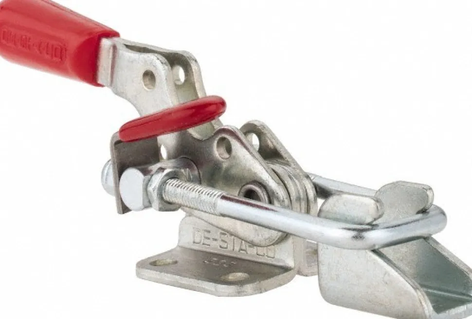 Pull-Action Latch Clamp: Horizontal, 360 lb, U-Hook, Flanged Base
