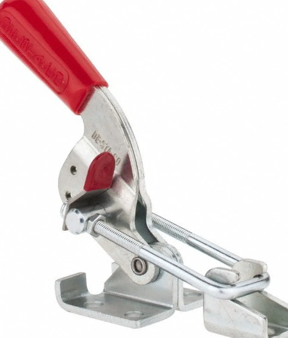Pull-Action Latch Clamp: Horizontal, 720 lb, U-Hook, Flanged Base
