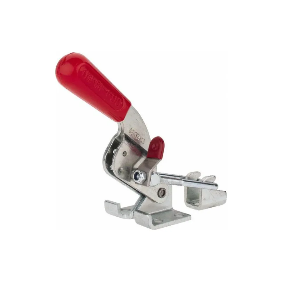 Pull-Action Latch Clamp: Horizontal, 720 lb, U-Hook, Flanged Base