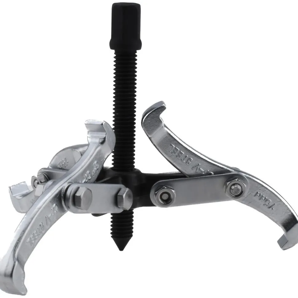 Pullers & Separators; Type: Standard Puller; Gear Puller; Applications: Gears; Application: Gears; Maximum Spread (Inch): 4; Minimum Spread (Decimal Inch): 1.6; Number Of Jaws: 3; Reach (Inch): 2-1/2; Overall Length (Inch): 5-7/64; Center Bolt Dia: 0.400; Center Bolt Length: 4.900