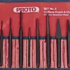 Punch & Chisel Set: 12 Pc, 3/16 - 1/2" Chisel, 3/32 - 3/8" Punch