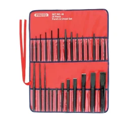 Punch & Chisel Set: 26 Pc, 1/4 - 1-3/16" Chisel, 3/32 - 1/4" Punch