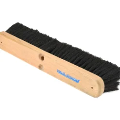 Push Broom: 18" Wide, Dyed Coco Center with Horsehair & PVC Mix Border