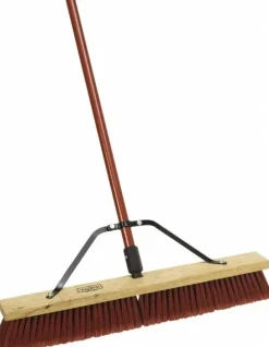 Push Broom: 24" Wide, Polyester Bristle