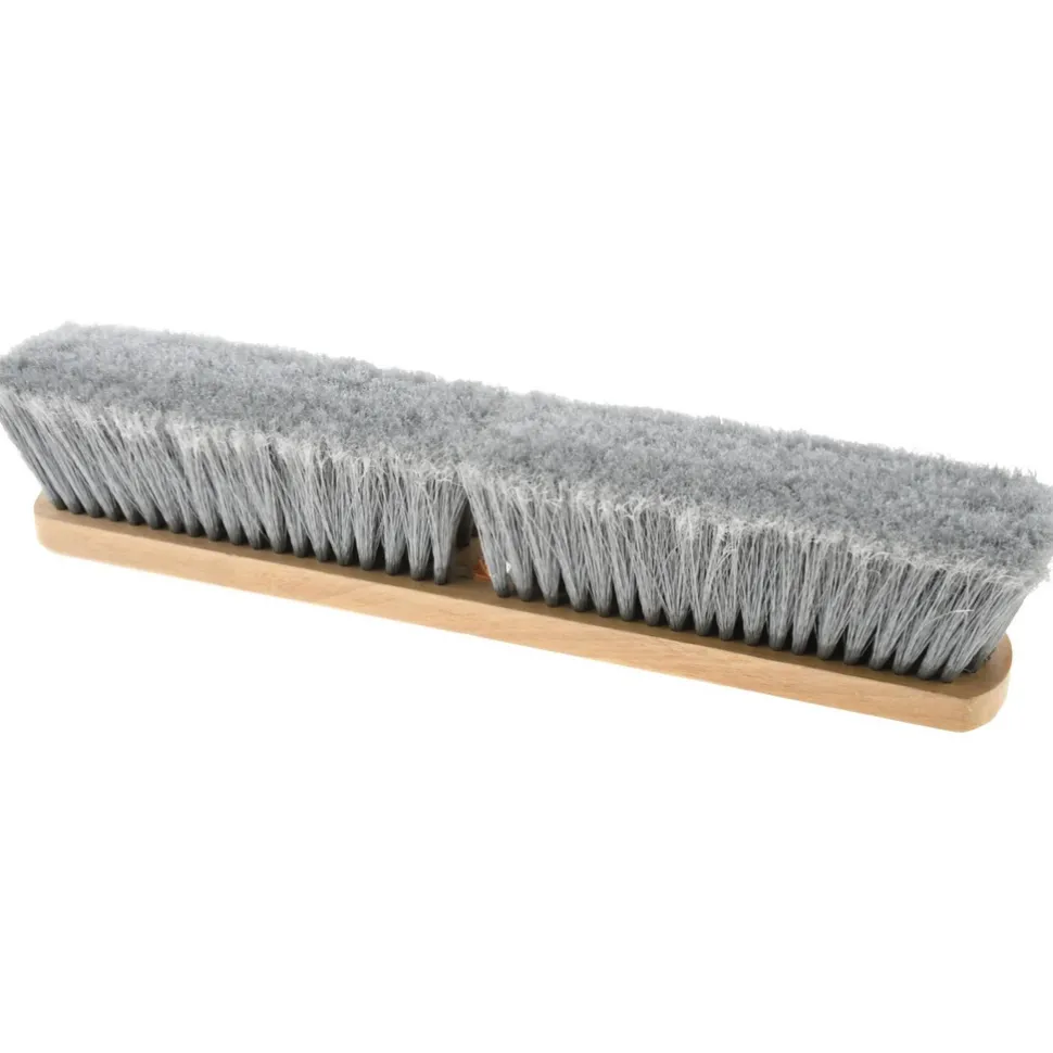 Push Broom: 18" Wide, Polypropylene Bristle