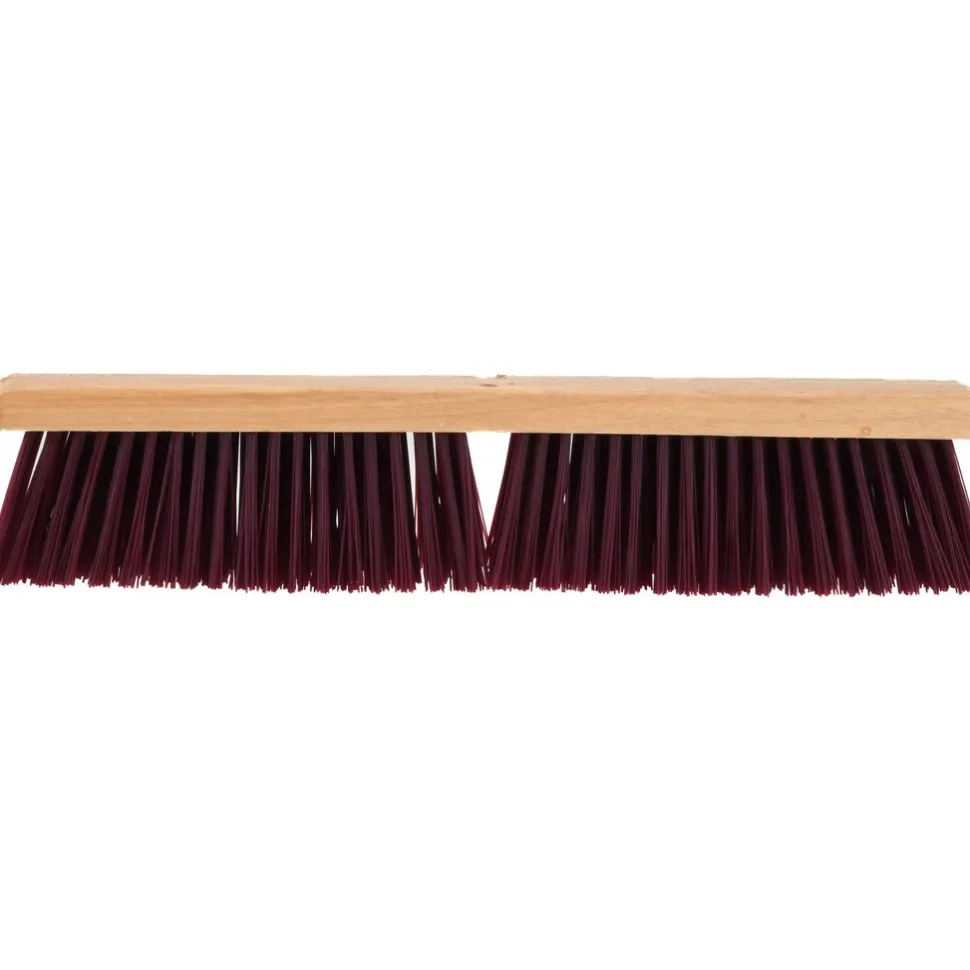 Push Broom: 18" Wide, Polypropylene Bristle