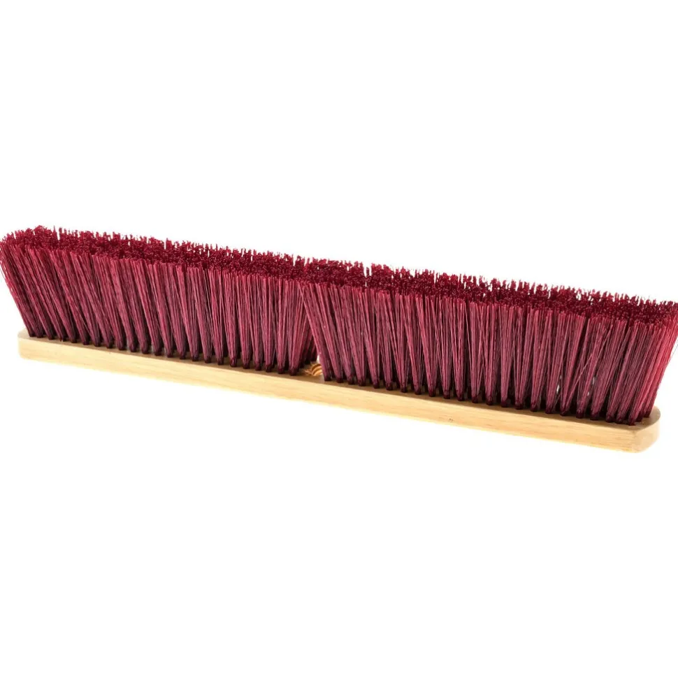 Push Broom: 24" Wide, Polypropylene Bristle