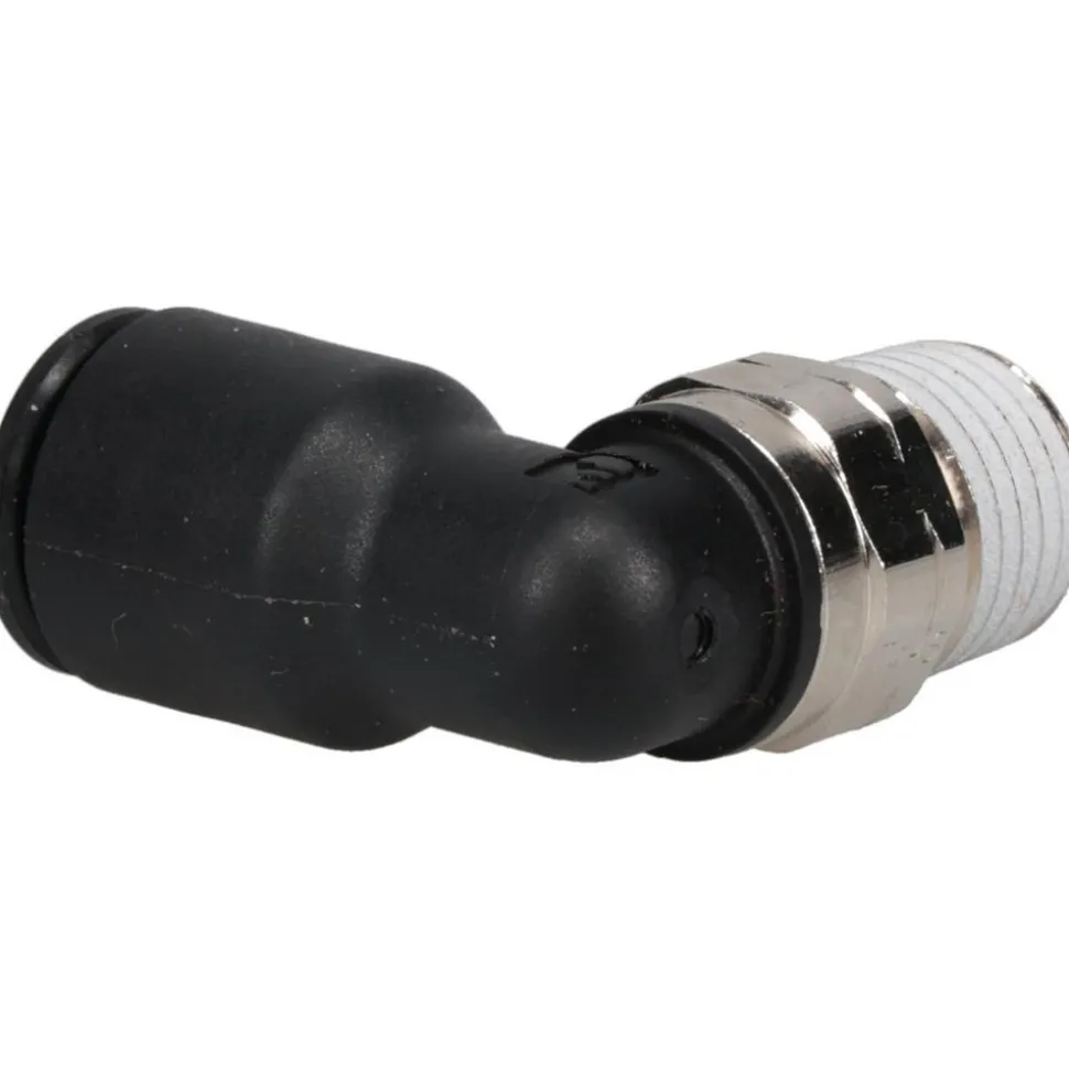 Push-to-Connect Fitting: Male Elbow, NPT, 3/8" OD