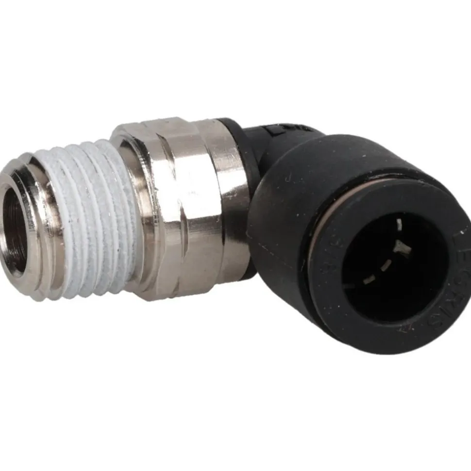 Push-to-Connect Fitting: Male Elbow, NPT, 3/8" OD