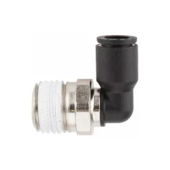 Push-to-Connect Fitting: Male Elbow, NPT, 1/4" OD