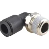 Push-to-Connect Fitting: Male Elbow, NPT, 3/8" OD