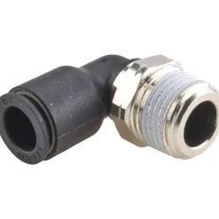 Push-to-Connect Fitting: Male Elbow, NPT, 3/8" OD