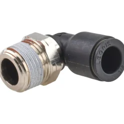 Push-to-Connect Fitting: Male Elbow, NPT, 3/8" OD