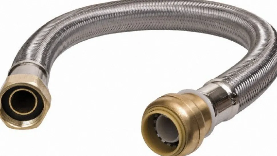 3/4" Push to Connect Inlet, 3/4" FIP Outlet, Braided Stainless Steel Flexible Connector