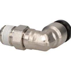 Push-to-Connect Push-to-Connect x Male NPTF Fitting: 90 deg Swivel Elbow, 1/8 Thread, NPTF, 1/4