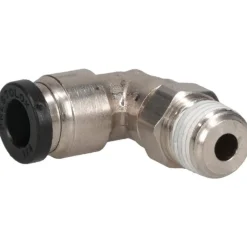 Push-to-Connect Push-to-Connect x Male NPTF Fitting: 90 deg Swivel Elbow, 1/8 Thread, NPTF, 1/4