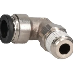 Push-to-Connect Push-to-Connect x Male NPTF Fitting: 90 deg Swivel Elbow, 1/4 Thread, NPTF, 3/8" OD
