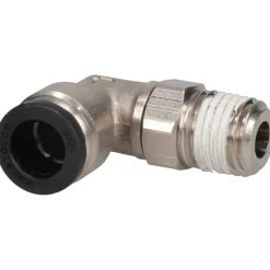 Push-to-Connect Push-to-Connect x Male NPTF Fitting: 90 deg Swivel Elbow, 1/4 Thread, NPTF, 3/8